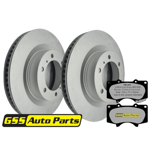 Front T/p Brake Disc Rotors & Budget Brake Pads TD2736-DB1482 RDA8097