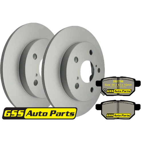 Rear T/p Brake Disc Rotors & Budget Brake Pads TD2743-DB1786
