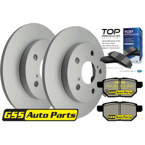 Rear T/p Brake Disc Rotors & Brake Pads TD2743-DB1786TP