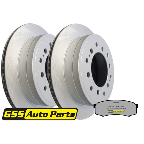 Rear T/p Brake Disc Rotors & Budget Brake Pads TD793-DB1200 RDA7671