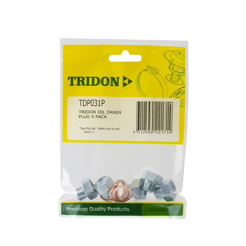 Tridon Oil Drain Plug 5 Pack TDP031P