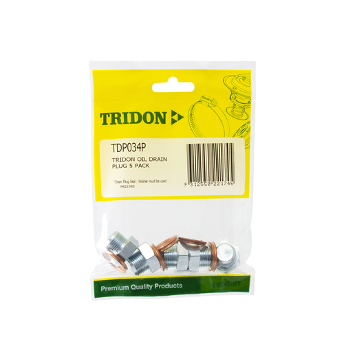 Tridon Oil Drain Plug 5 Pack TDP034P