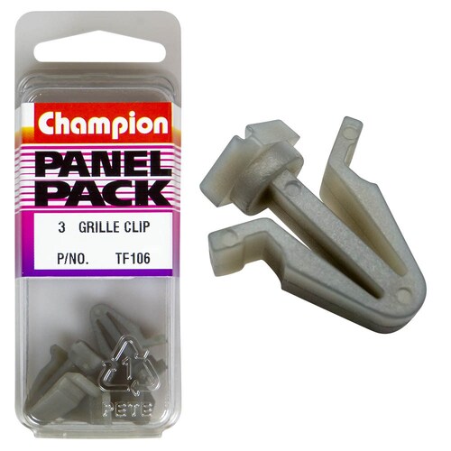Champion Fasteners Grey Grille Clips - Pack Of 3 3PK TF106