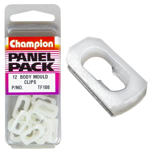 Champion Fasteners Body Mould Clips (White) - Pack Of 12 12PK TF108