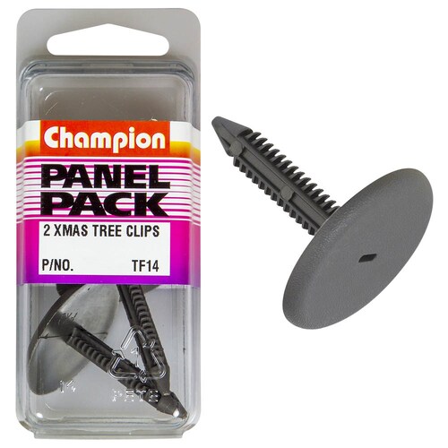 Champion Fasteners Christmas Tree Clips (34.2Mm Head, 39.5Mm Length, 7.5Mm Stem, Grey) - Pack Of 2 TF14