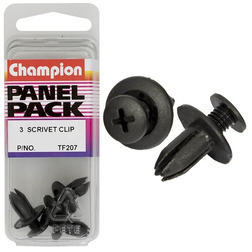 Champion Fasteners Pack Of 3 Scrivets (15Mm Head, 12Mm Length, To Suit 7Mm Hole) 3PK TF207