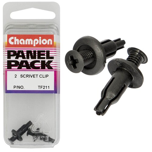 Champion Fasteners Pack Of 2 Scrivets (10Mm Head, 13Mm Length, To Suit 5Mm Hole) 2PK TF211