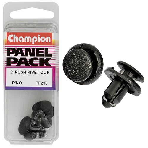 Champion Fasteners Push Rivets (17.8Mm Head, 20Mm Length, 7.7Mm Stem) - Pack Of 2  2PK   TF216