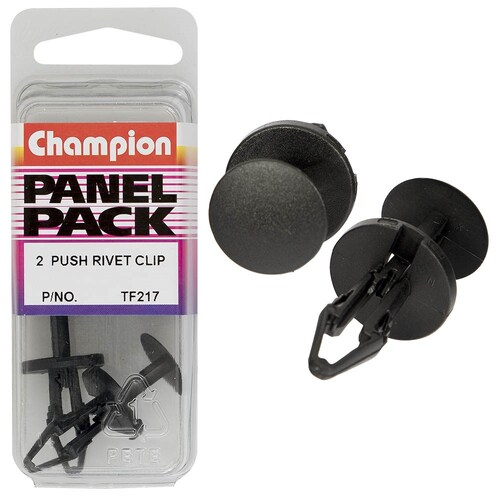 Champion Fasteners Push Rivets (18Mm Head, 22Mm Length, To Suit 6.5Mm Hole) - Pack Of 2  TF217