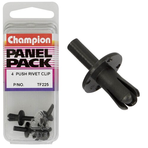 Champion Fasteners Push Rivets (10Mm Head, 7Mm Length, To Suit 5Mm Hole) - Pack Of 4  TF225