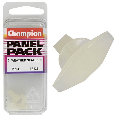 Champion Fasteners Weather Seal Clips (Clear/White) - Pack Of 3 3PK TF235