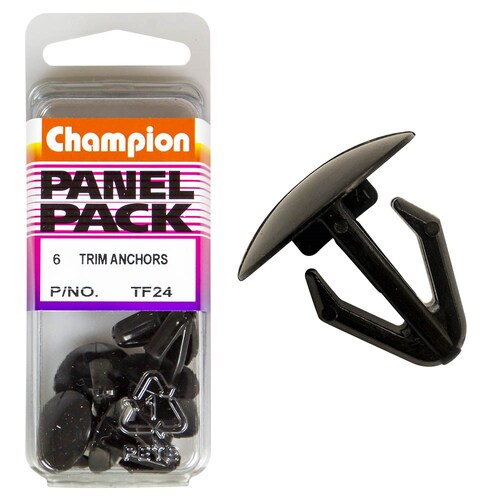 Champion Fasteners Pack Of 6 Trim Anchors (18Mm Head, 15Mm Length, To Suit 8Mm Hole) 6PK TF24