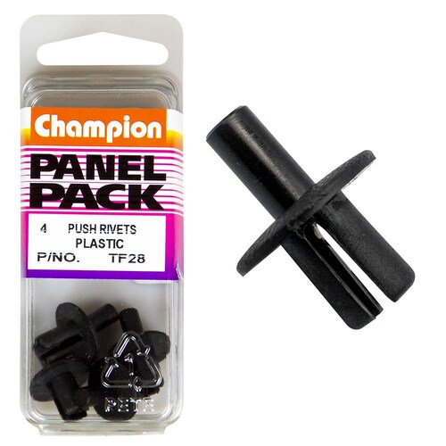 Champion Fasteners Push Rivets (16Mm Head, 12Mm Length, To Suit 7Mm Hole) - Pack Of 4  TF28