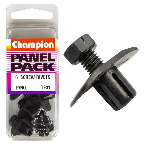 Champion Fasteners Screw Rivets (14X22Mm Head, 9Mm Length, To Suit 8Mm Hole) - Pack Of 5 5PK TF31