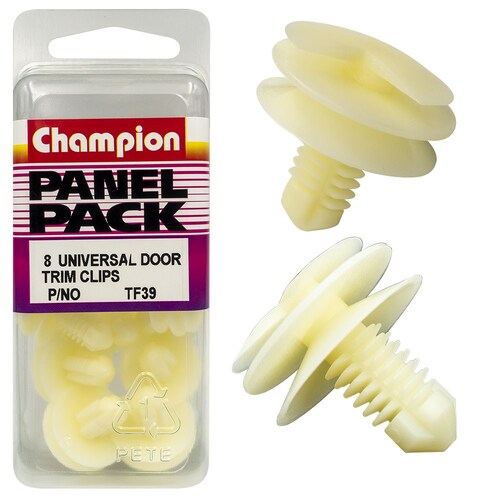 Champion Fasteners Door Panel Clips (17.4-19Mm Head, 12Mm Length, 8Mm Stem) - Pack of 4  TF39