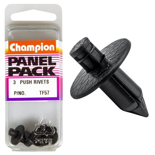 Champion Fasteners Push Rivets (15Mm Head, 13Mm Length, To Suit 6.3Mm Hole) - Pack Of 3 3PK TF57