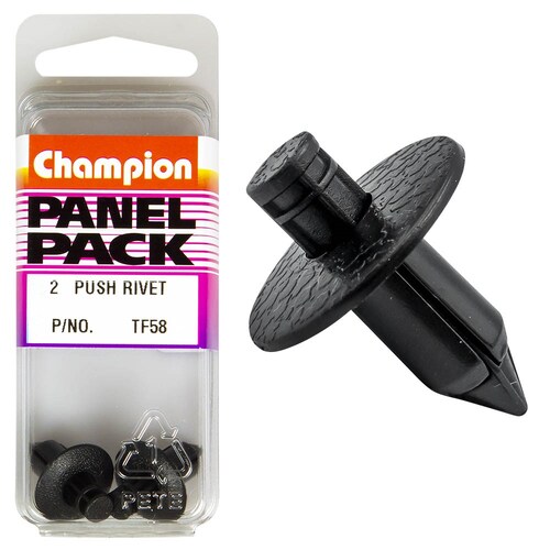 Champion Fasteners Push Rivets (18Mm Head, 16Mm Length, To Suit 8Mm Hole) - Pack Of 2 TF58
