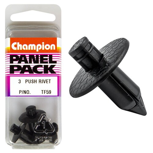 Champion Fasteners Push Rivets (22Mm Head, 21Mm Length, To Suit 8Mm Hole) - Pack Of 3 3PK TF59