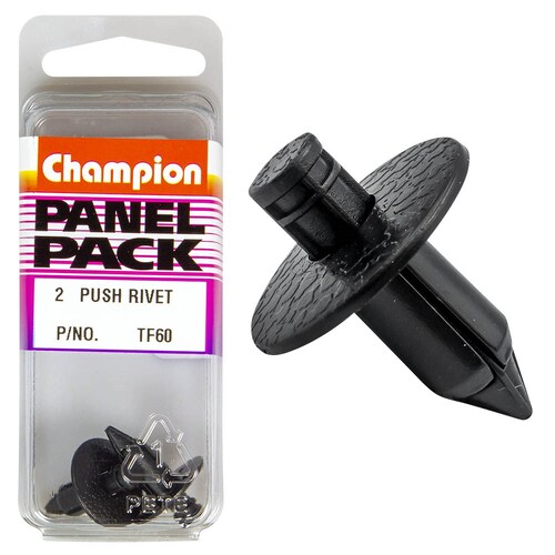 Champion Fasteners Push Rivets (18Mm Head, 11Mm Length, To Suit 7Mm Hole) - Pack Of 2  TF60