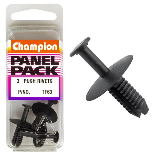 Champion Fasteners Push Rivets (20Mm Head, 17Mm Length, To Suit 6.3Mm Hole) - Pack Of 3 3PK TF63