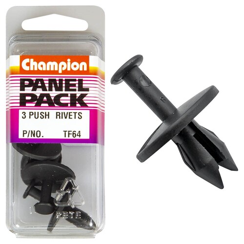 Champion Fasteners Push Rivets (25Mm Head, 18Mm Length, To Suit 10Mm Hole) - Pack Of 3 3PK TF64