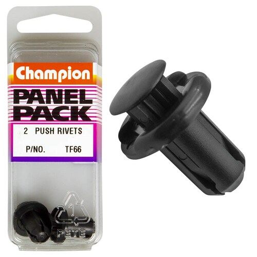 Champion Fasteners Push Rivets (15.8Mm Head, 22Mm Length, 8Mm Stem) - Pack Of 2  TF66