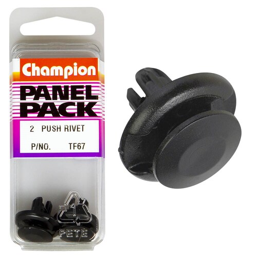 Champion Fasteners Push Rivets (20Mm Head, 11Mm Length, To Suit 8Mm Hole) - Pack Of 2 2PK TF67