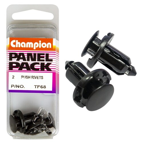 Champion Fasteners Push Rivets (18Mm Head, 12Mm Length, To Suit 9Mm Hole) - Pack Of 2  TF68