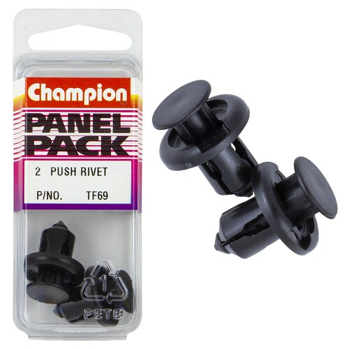 Champion Fasteners Push Rivets (20Mm Head, 13Mm Length, To Suit 10Mm Hole) - Pack Of 2 2PK TF69
