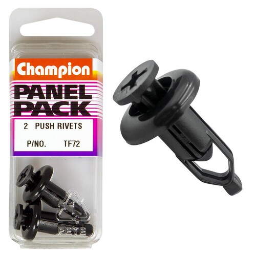 Champion Fasteners Push Rivets (19Mm Head, 26Mm Length, To Suit 9Mm Hole) - Pack Of 2 2PK TF72