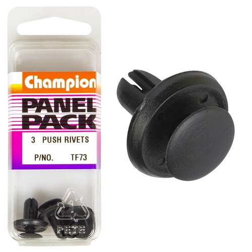 Champion Fasteners Push Rivets (15Mm Head, 17Mm Length, To Suit 6Mm Hole) - Pack Of 3 3PK TF73