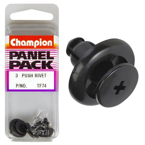 Champion Fasteners Pack Of 3 Push Rivets (15Mm Head, 14Mm Length, 5Mm Stem) 3PK TF74