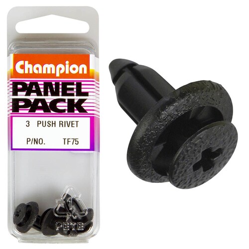 Champion Fasteners Push Rivets (14Mm Head, 8Mm Length, To Suit 6Mm Hole) - Pack Of 3  TF75