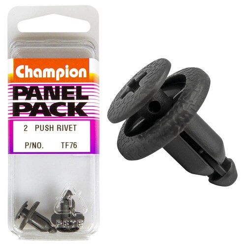 Champion Fasteners Push Rivets (14Mm Head, 18Mm Length, To Suit 6Mm Hole) - Pack Of 2 2PK TF76