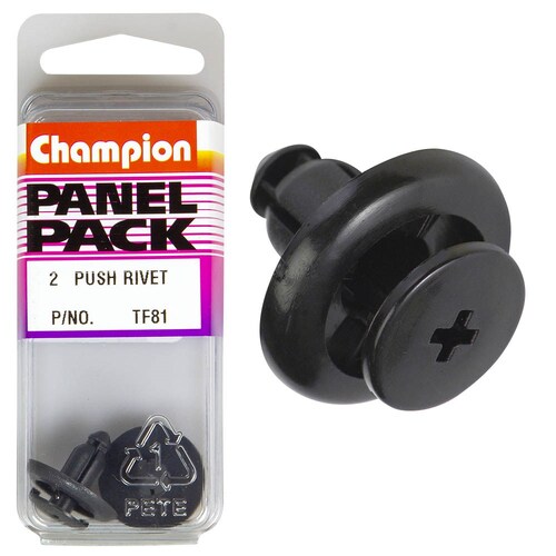 Champion Fasteners Push Rivets (20Mm Head, 8Mm Length, To Suit 7Mm Hole) - Pack Of 2  TF81
