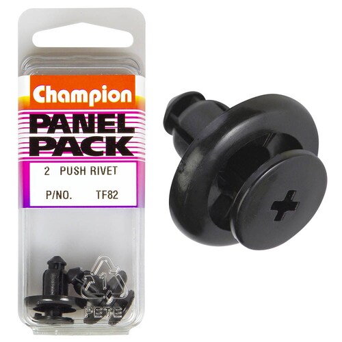 Champion Fasteners Push Rivets (20Mm Head, 9Mm Length, To Suit Hole) - Pack Of 2 2PK TF82