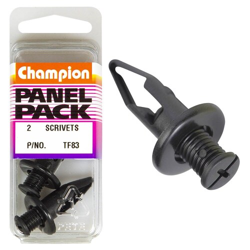 Champion Fasteners Pack Of 2 Scrivets (20Mm Head, 27Mm Length, To Suit 10Mm Hole) 2PK TF83