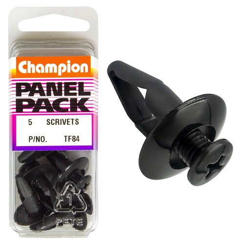 Champion Fasteners Pack Of 5 Scrivets (20Mm Head, 18Mm Length, To Suit 8Mm Hole) 5PK TF84