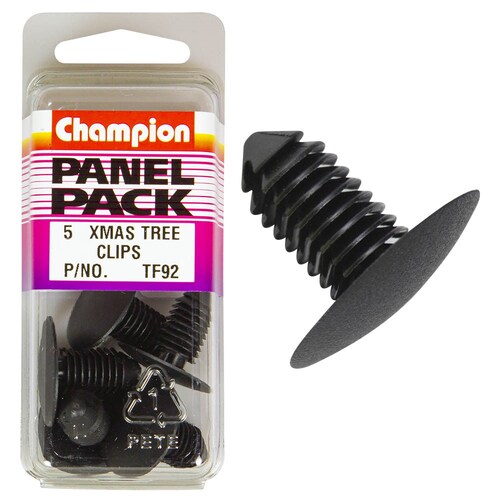 Champion Fasteners Christmas Tree Clips (25Mm Head, 21Mm Length, To Suit 10Mm Hole) - Pack Of 5  TF92