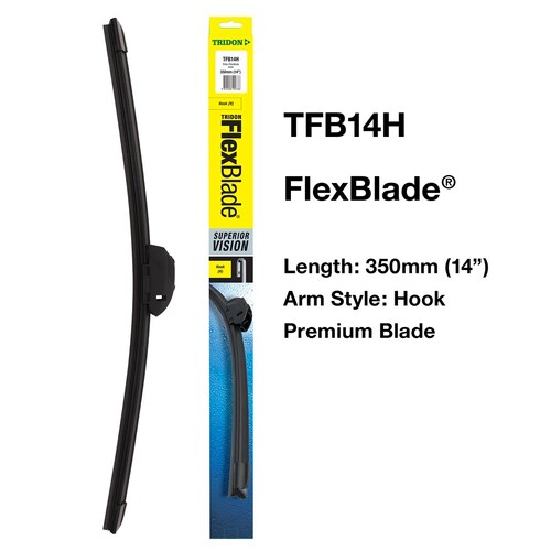 Tridon 14-Inch Hook Flexblade Wiper Blade - 1 Piece 350mm (14") TFB14H