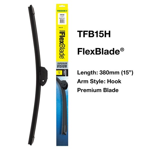 Tridon 15-Inch Hook Flexblade Wiper Blade - 1 Piece 380mm (15") TFB15H