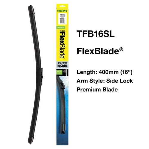 Tridon 16-Inch Side Lock Flexblade Wiper Blade - 1 Piece 400mm (16") TFB16SL