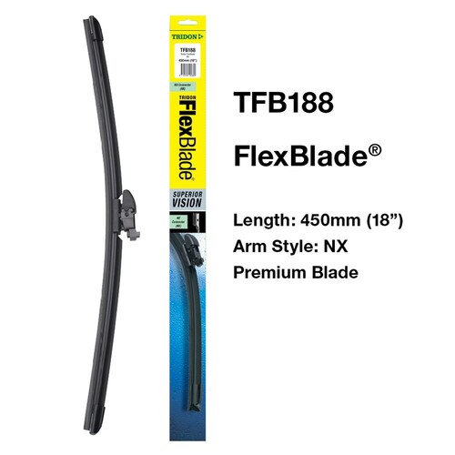 Tridon Flexblade Wiper Blade - 18 Inch - 1 Piece 450mm (18") TFB188