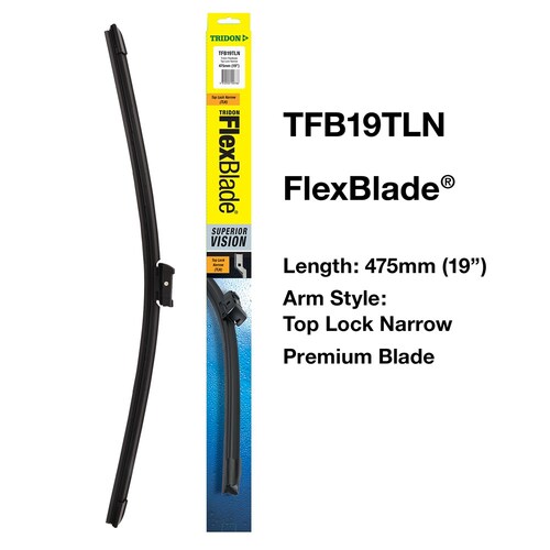 Tridon Flexblade Wiper Blade Assy Tl Narrow 19in/475mm TFB19TLN