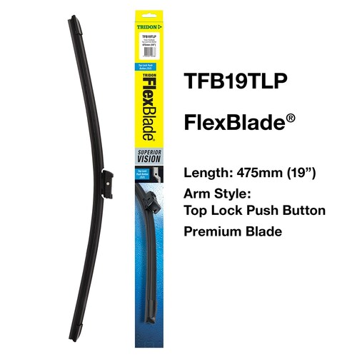 Tridon 19-Inch Top Lock Push Button Wiper Blade 1PC 475mm (19") TFB19TLP