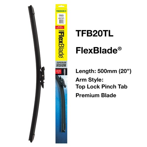 Tridon 20-Inch Top Lock Pinch Tab Wiper Blade 1PC 500mm (20") TFB20TL