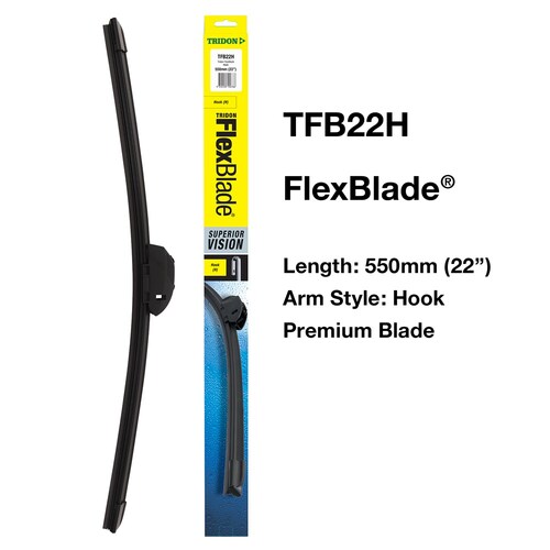 Tridon Flexblade Wiper Blade Assy Hook 22in/550mm TFB22H