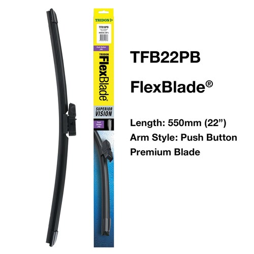 Tridon 22-Inch Push Button Wiper Blade 1PC 550mm (22") TFB22PB