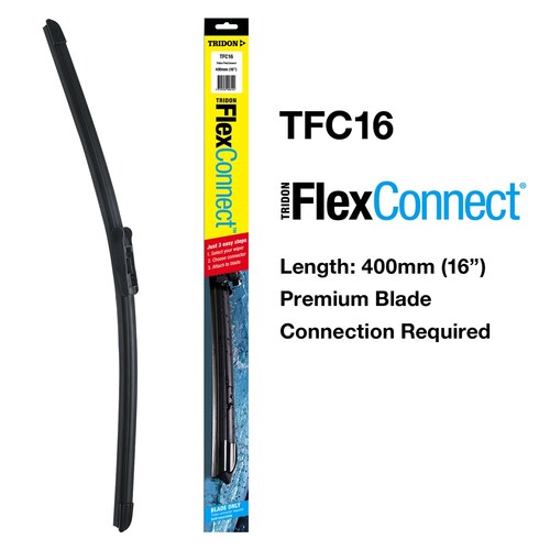 Tridon 16-Inch Flexconnect Wiper Blade (Connector Required) 1PC 400mm (16") TFC16