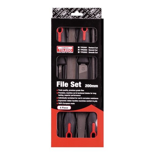 Toledo File Set 2nd Cut 200mm 4pc TFR2002 TFR2002
